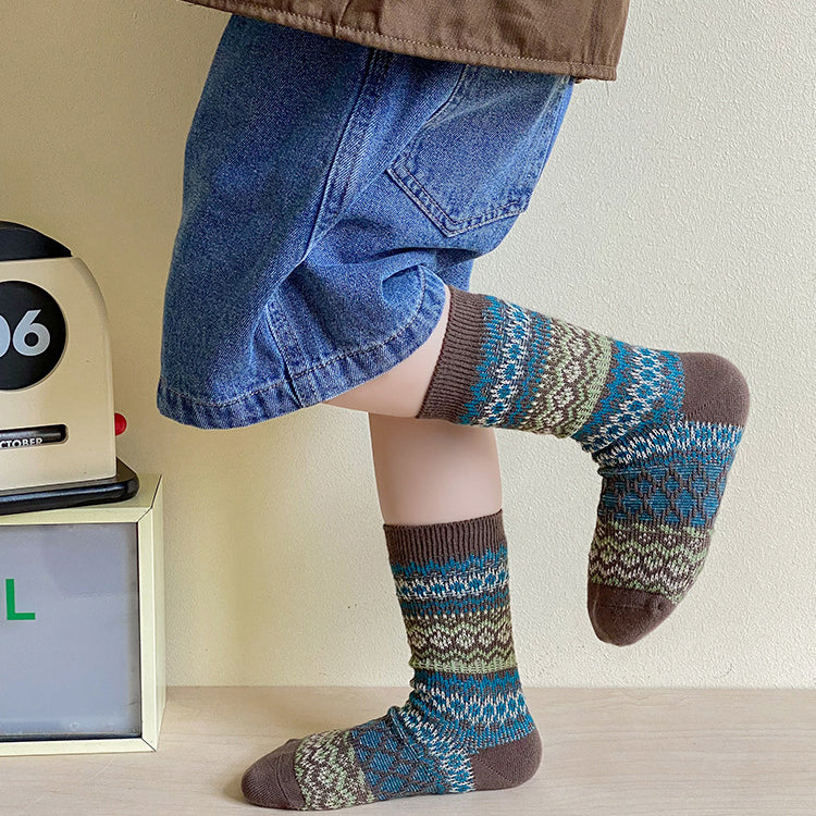 Conjunto de calcetines unisex para niños, cómodos y con estampado vintage