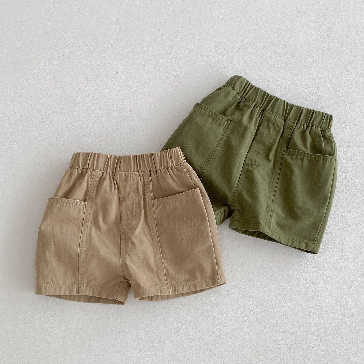 Summer New Arrival Boys Versatile Casual Solid Color Utility Shorts