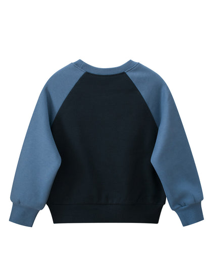 Autumn Baby Kids Boys Letters Pattern Color Patchwork Long Sleeves Crew Neck Top Pullover