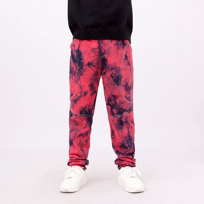 Autumn and Winter New Arrival Modern Casual Boys Versatile Tie-Dye Pants