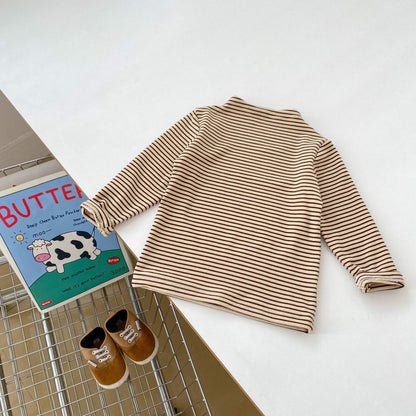 Arrival Autumn Baby Unisex Long Sleeves Striped Top Shirt and Teddy Pattern Overalls – Matching Set