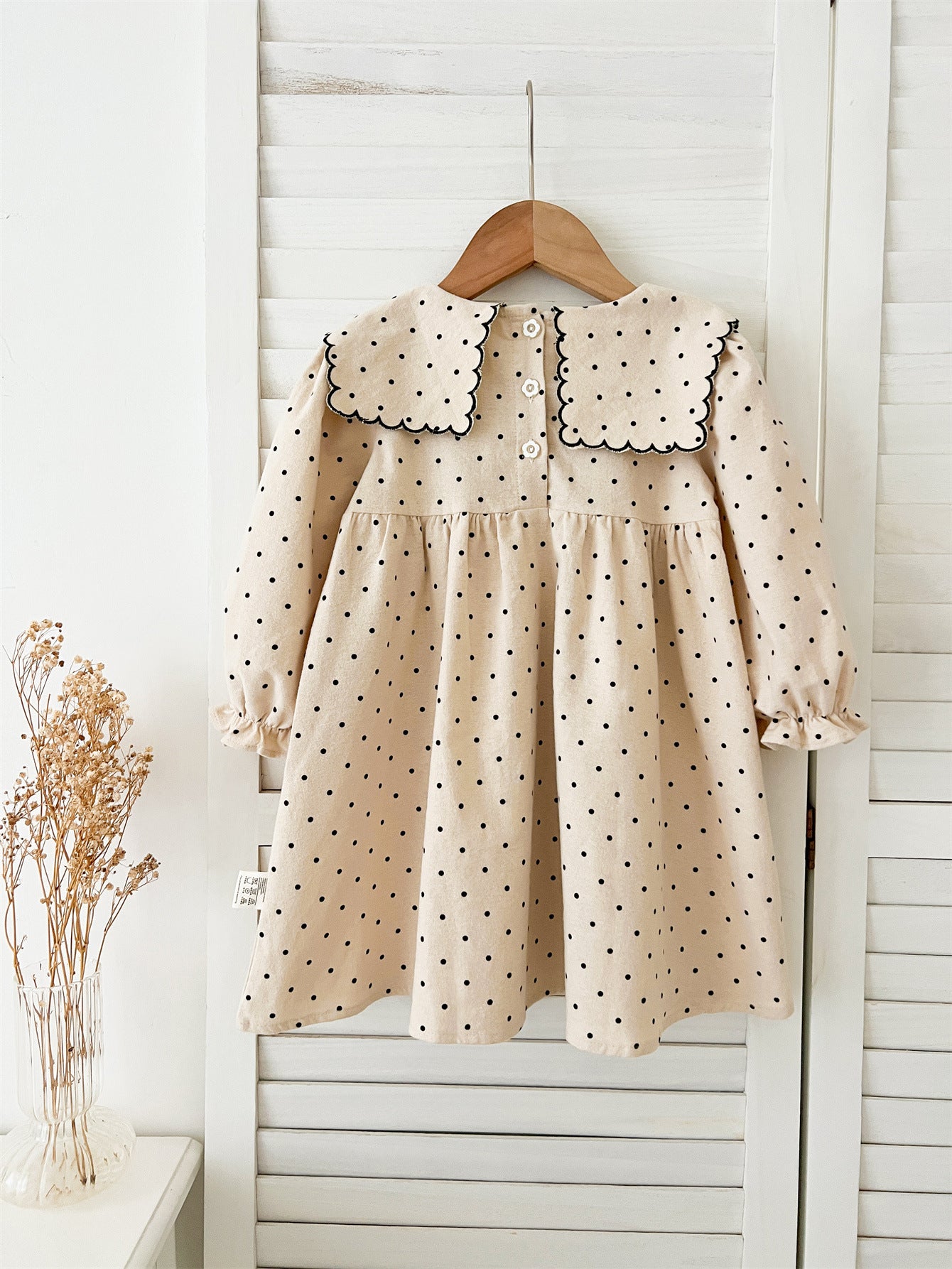 Arrival Baby Girls Long Sleeves Dots Pattern Dress