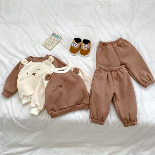 Arrival Autumn Baby Kids Long Sleeves Cute Bear Design Pullover and Versatile Pants – Cute Matching Set