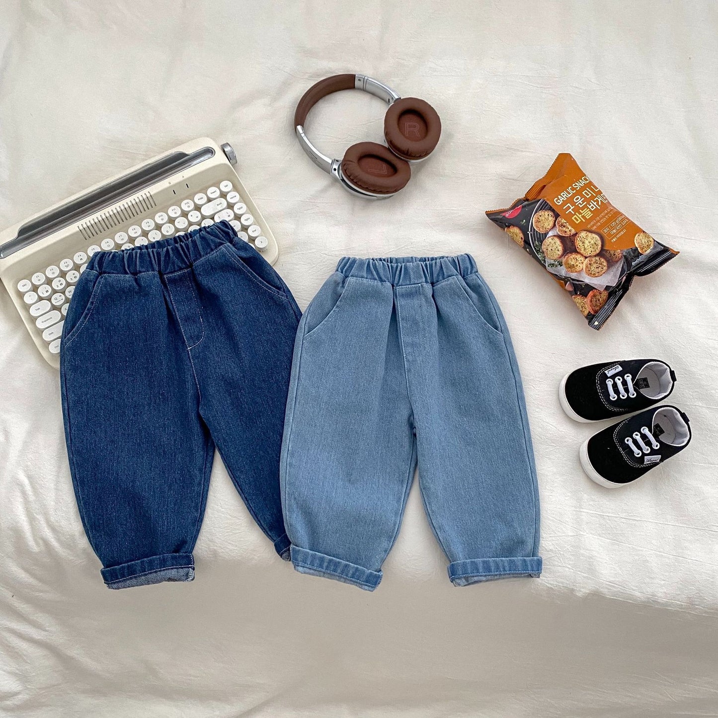 Autumn New Arrival Modern Casual Boys Blue Denim Loose Versatile Pants