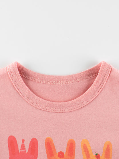 Sudadera con capucha y mangas largas con cuello redondo y estampado de letras y dibujos animados para niñas y niños recién llegados de otoño 