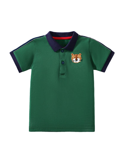 Arrival Baby Kids Boys Little Tiger Logo Short Sleeves Polo Shirt