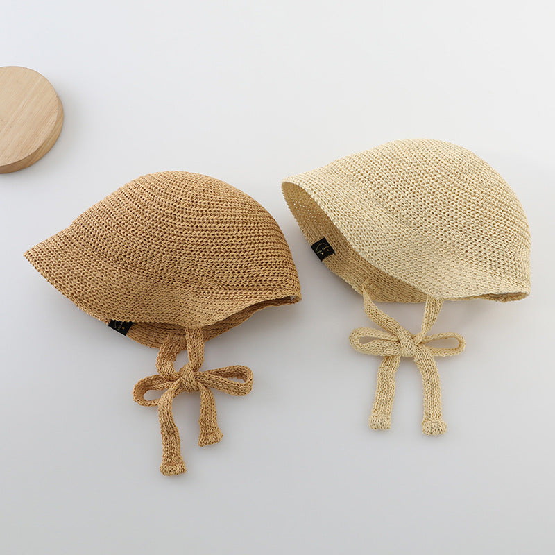 Summer Trendy Straw Hat For Girls, Baby Girl Sun Hat, Thin And Hollowed-Out Design Fisherman Hat