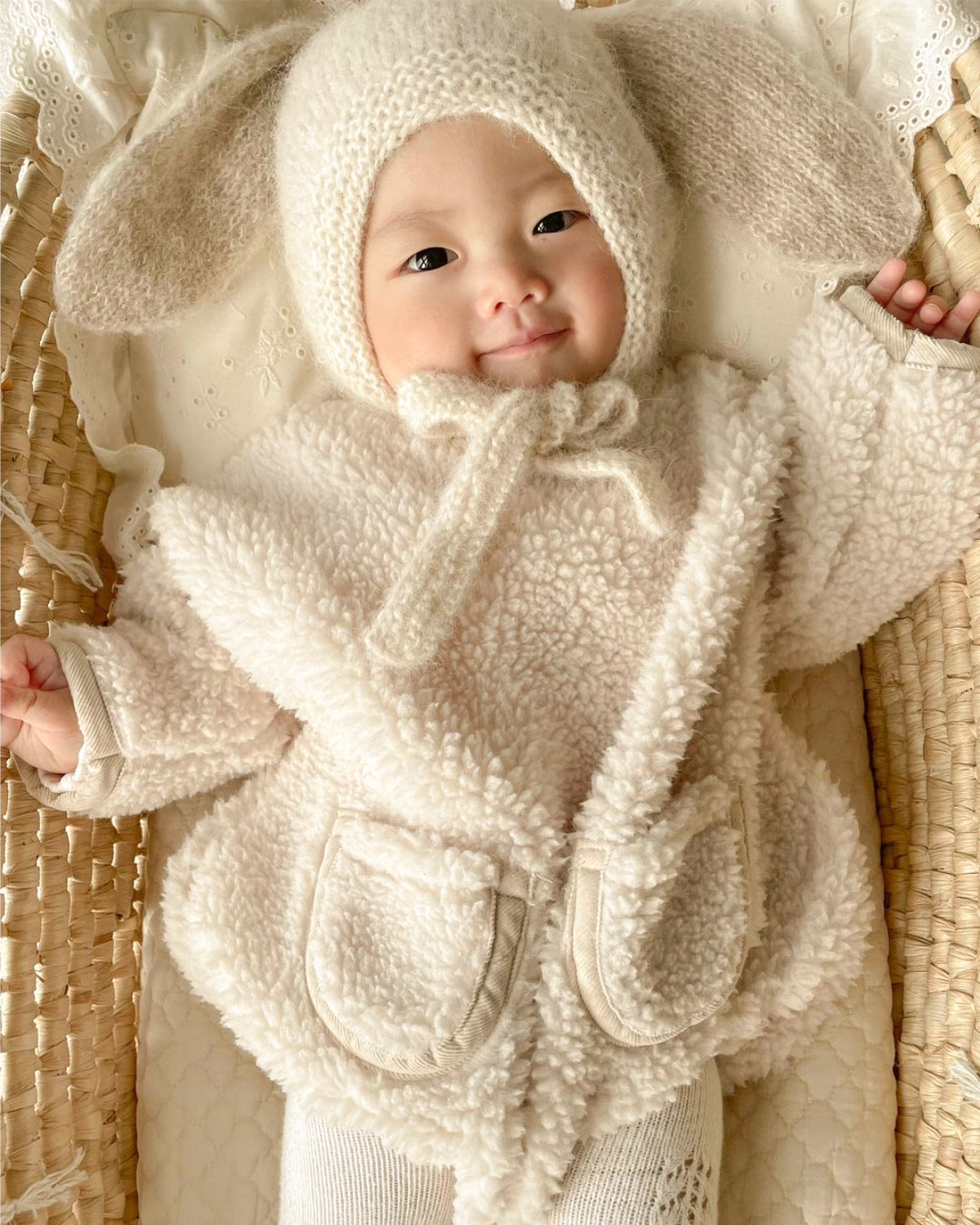 Infant Baby Solid Thick Warm Long Sleeve Combo Two Pockets One Piece In Winter ( Not Include Hat )