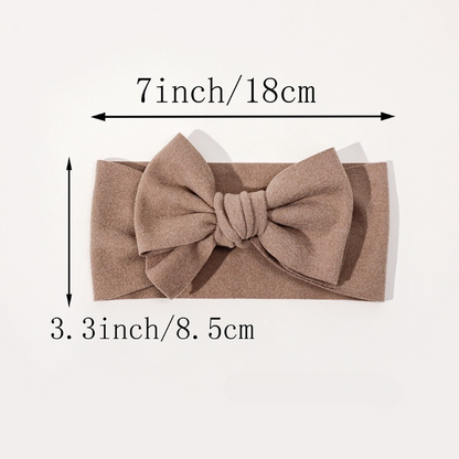 Elastic Baby Hairband with Solid Color Bow