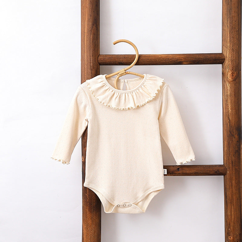 Autumn Hot Selling Baby Girls Simple Casual Solid Color Onesies Bodysuits