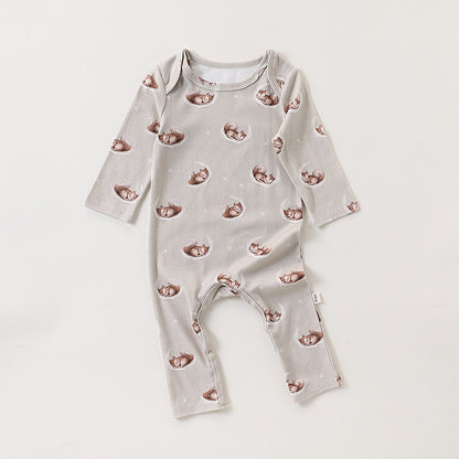 Autumn and Spring New Arrival Baby Unisex Simple Animals Cartoon Pattern Long Sleeves Rompers