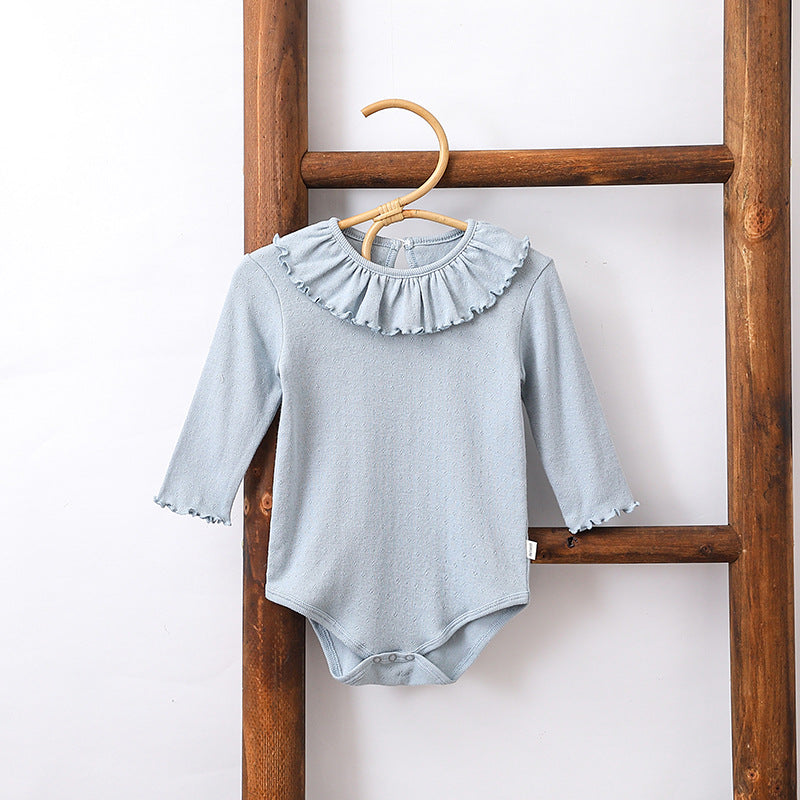 Autumn Hot Selling Baby Girls Simple Casual Solid Color Onesies Bodysuits