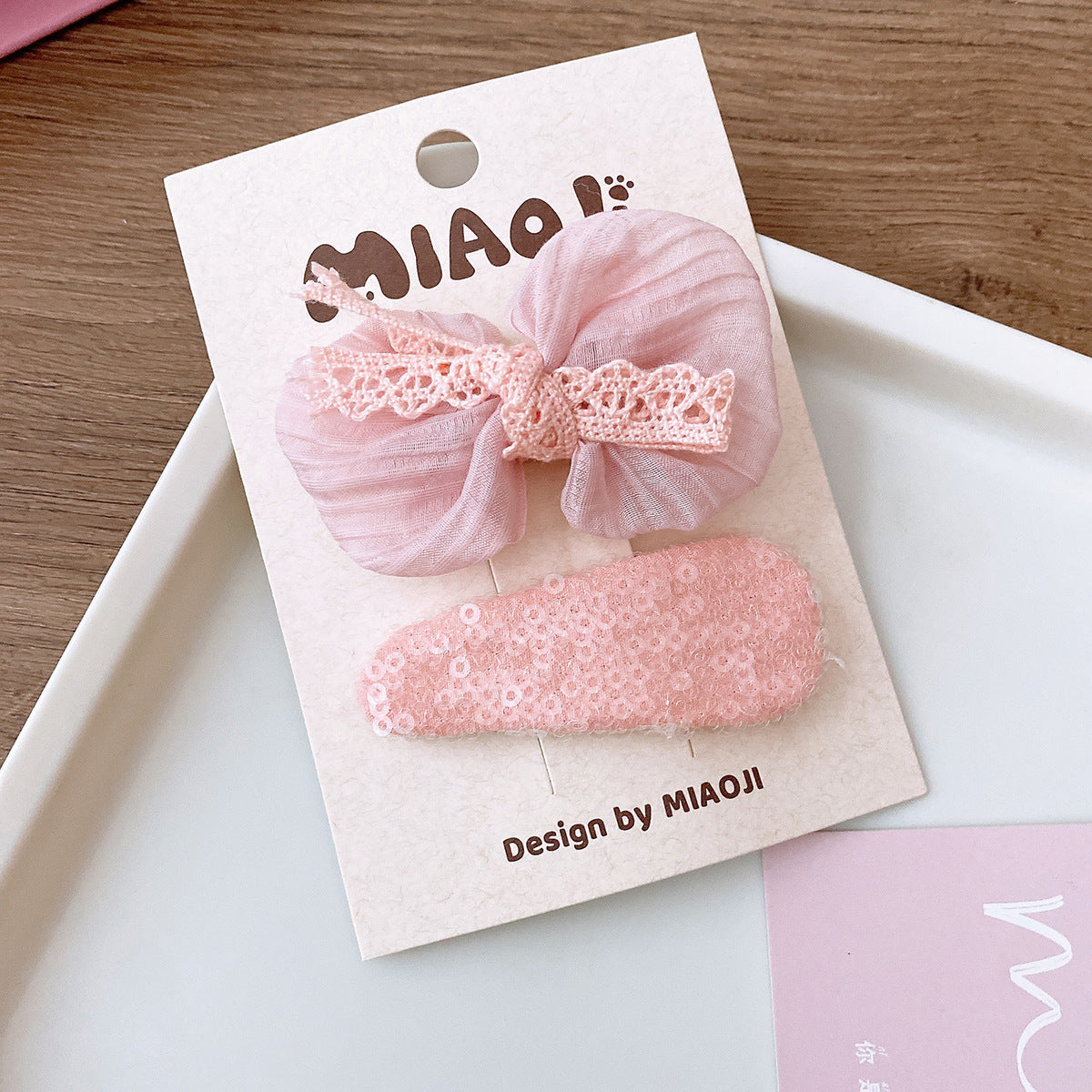 Nueva colección de pinzas para el pelo con forma de mariposa, dulces y versátiles, en tonos rosados 