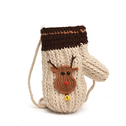 Cute Glove-Shaped Knitted Crossbody Bag