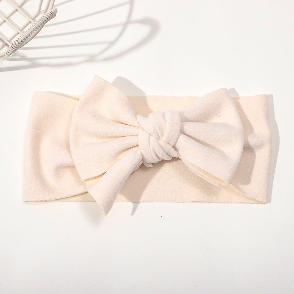 Elastic Baby Hairband with Solid Color Bow