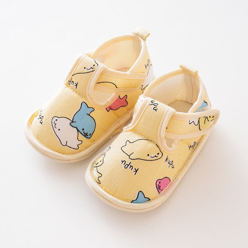 Baby Cartoon Soft Antiskid Hook And Loop Baby/Toddler Shoes Low