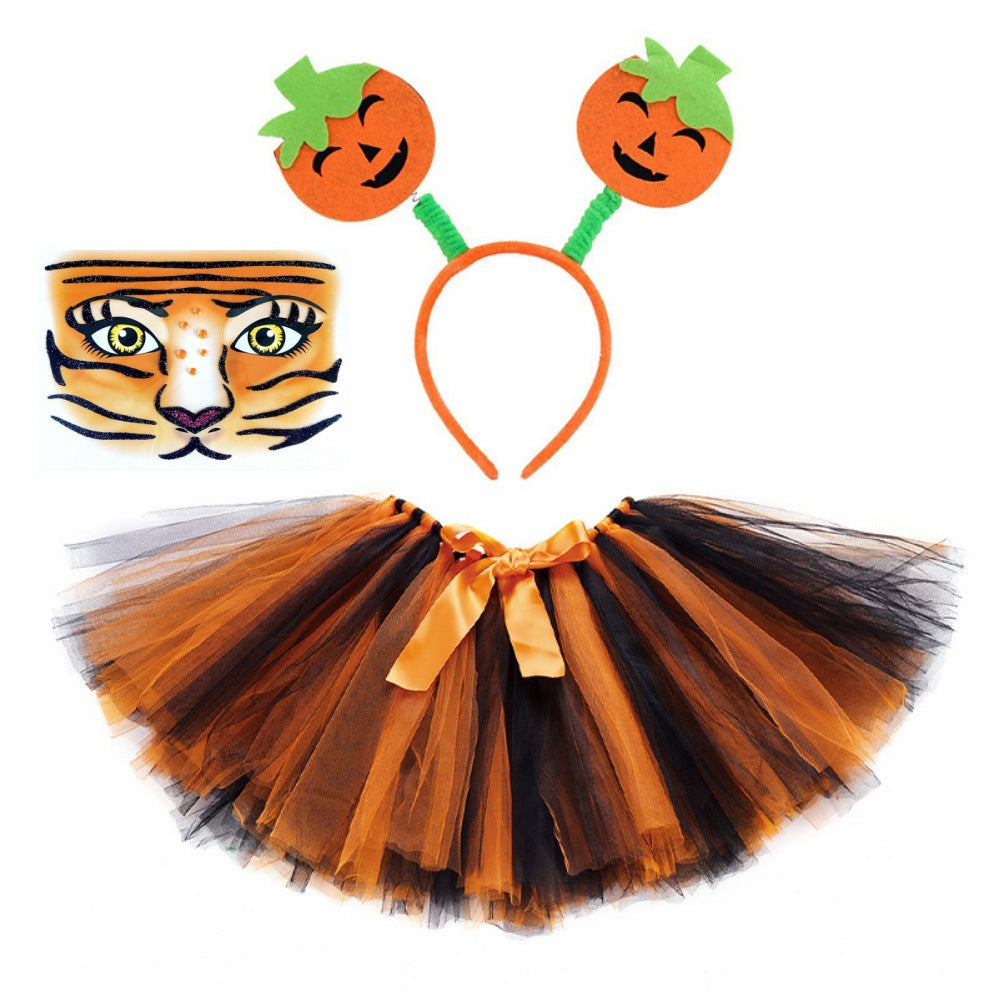 Children Girls’ Halloween Costume Set: Cosplay Tulle Skirt with Accessories – Sets