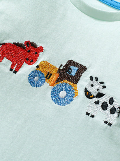 Arrival Autumn Boys’ Animals And Truck Cartoon Pattern Long Sleeves T-Shirt In European And American Style For Summer