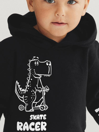 High Quality Spring And Autumn Boys Dinosaur And Letter Pattern Long Sleeves Top Pullover Hoodie And Pants Clothing Set