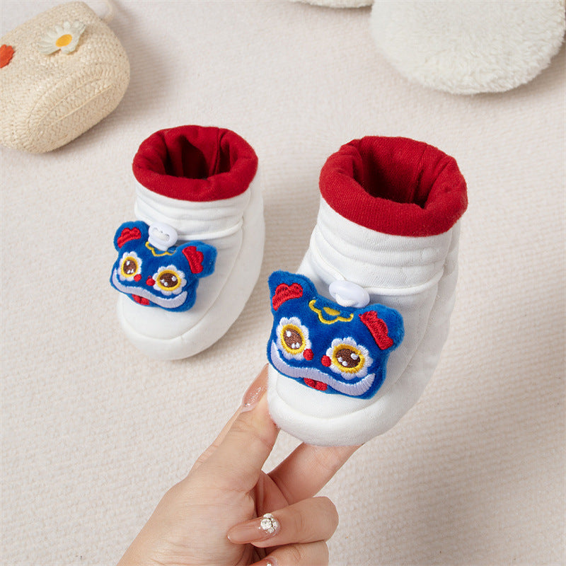 Winter Hot Selling Baby Animals Cartoon Pattern Thicken Cotton-padded Fleece-lined Warm Shoes