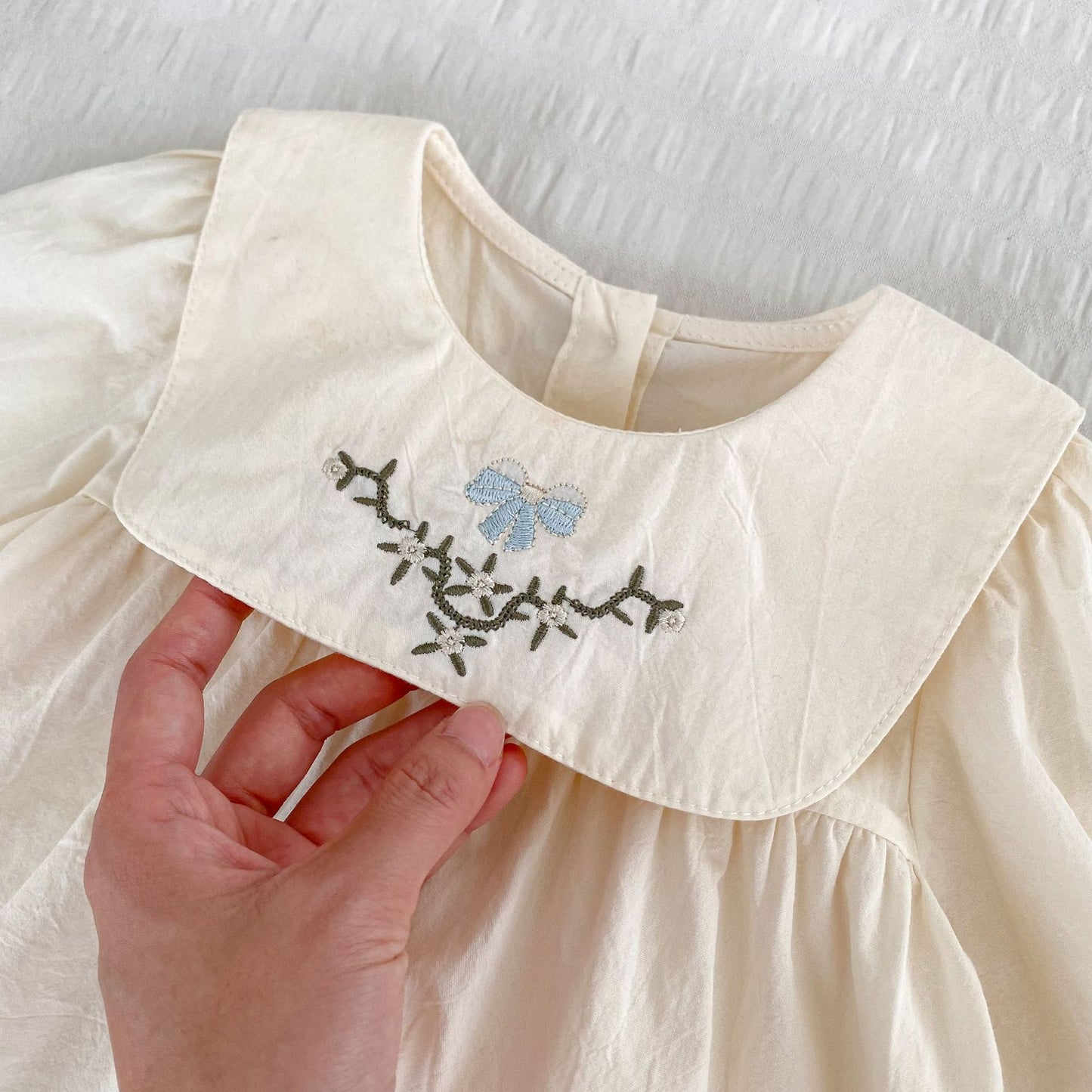 Arrival Autumn Baby Girls Long Sleeves Simple Embroidered Top and Bloomers Clothing Set / Dress