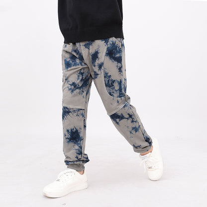 Autumn and Winter New Arrival Modern Casual Boys Versatile Tie-Dye Pants