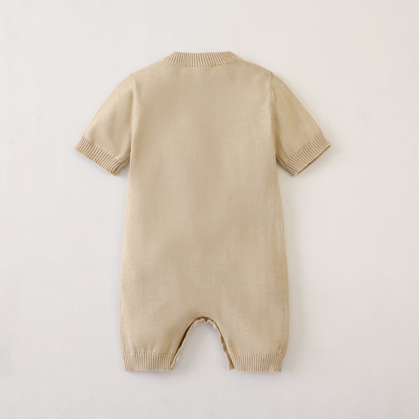 Mono de punto unisex 100 % algodón para bebé con diseño de conejo calado en conjunto de verano