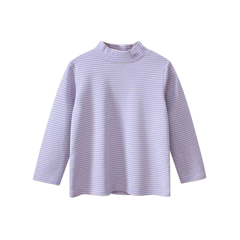 Autumn Baby Kids Girls Striped Long Sleeves Turtle Neck Top Pullover