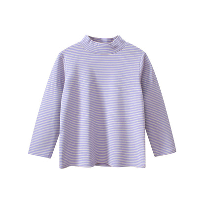 Autumn Baby Kids Girls Striped Long Sleeves Turtle Neck Top Pullover