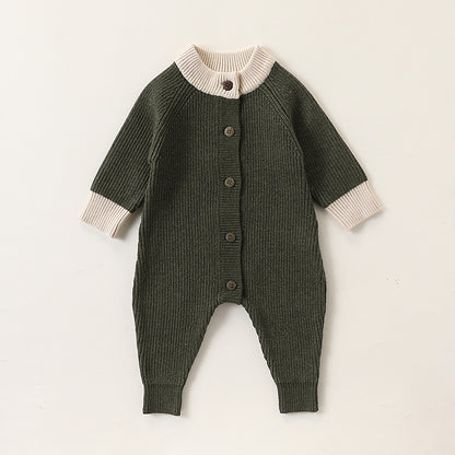 Autumn and Spring New Arrival Baby Thickened Warm Knitted Long Sleeves Rompers