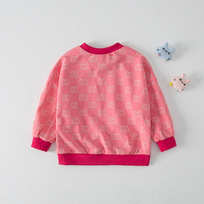 Autumn New Arrival Baby Kids Girls Comfortable Geometric Pattern Knitted Long Sleeves Sweater