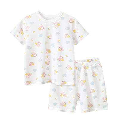 Summer Baby Kids Girls Cartoon Print T-shirt and Shorts Clothing Set