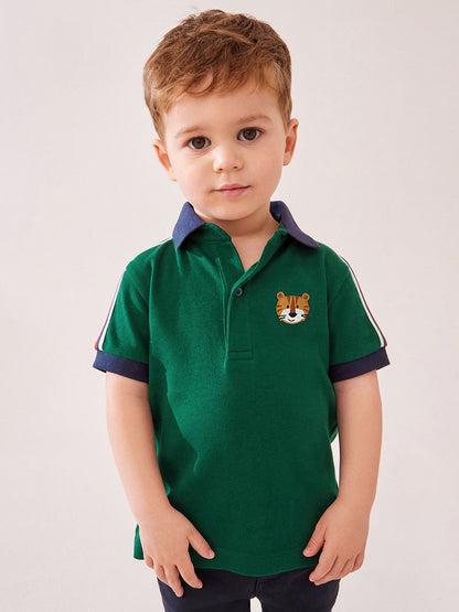 Arrival Baby Kids Boys Little Tiger Logo Short Sleeves Polo Shirt