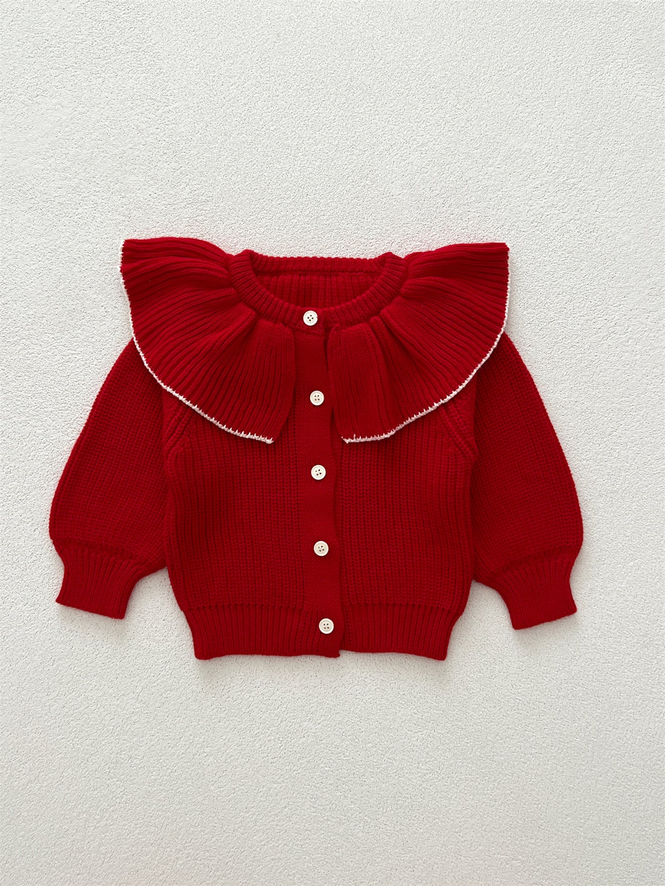 Autumn New Arrival Baby Kids Girls Comfortable Plain Knitted Long Sleeves Cardigan