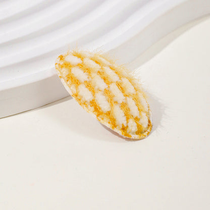 Baby Corn Kernel Fabric Printed Hair Clip for Gentle Side Clipping