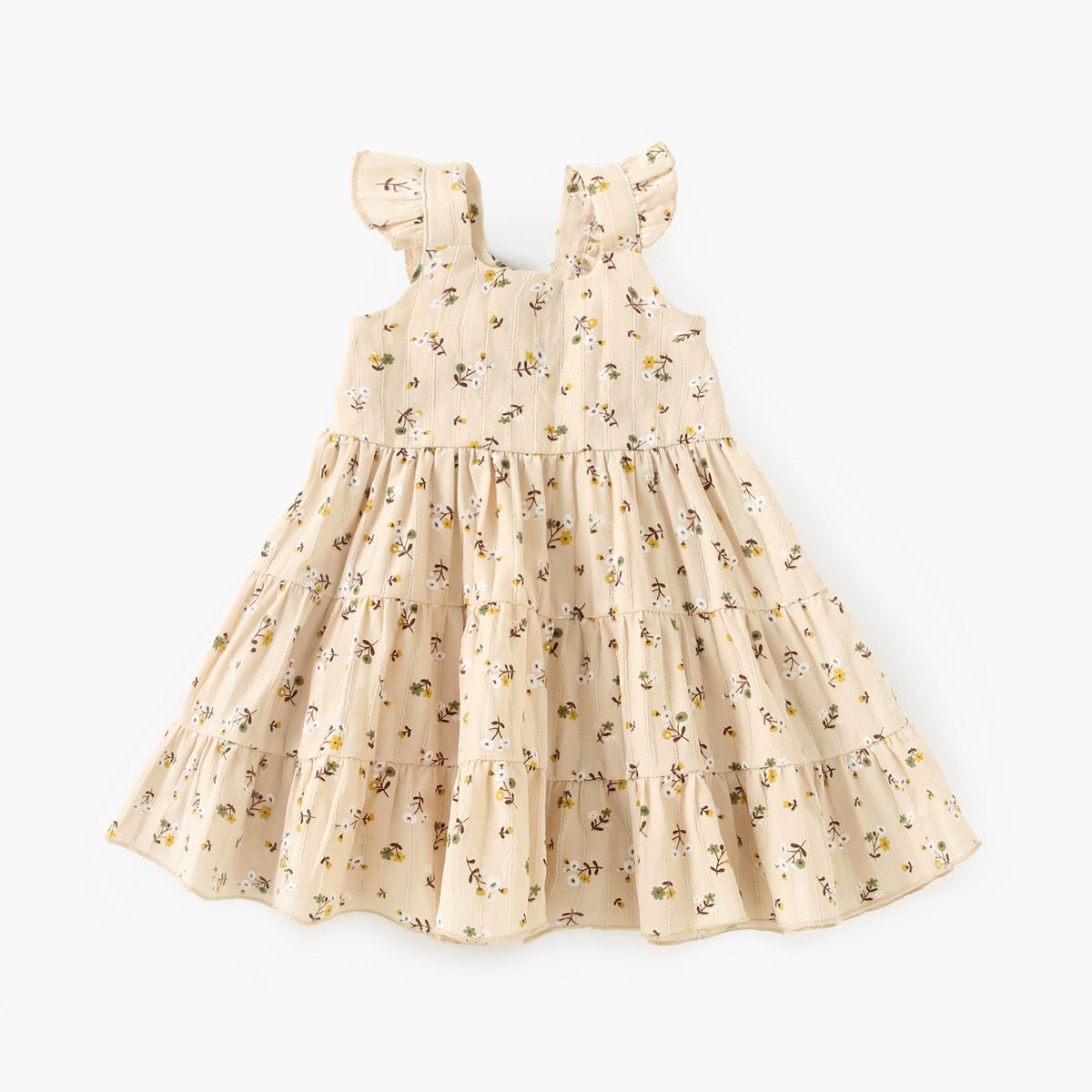 Summer New Arrival Baby Girls Holiday Floral Pattern Princess Strap Dress