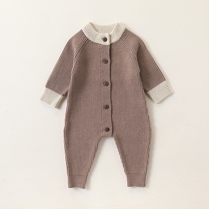 Autumn and Spring New Arrival Baby Thickened Warm Knitted Long Sleeves Rompers