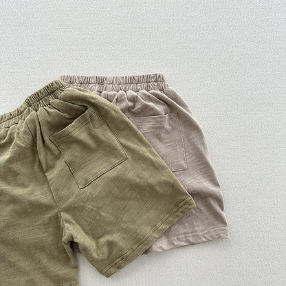 Summer New Arrival Unisex Casual Solid Color Cotton Shorts