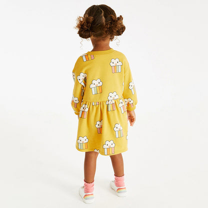 Lovely Cartoon Pattern Loose Autumn Dress