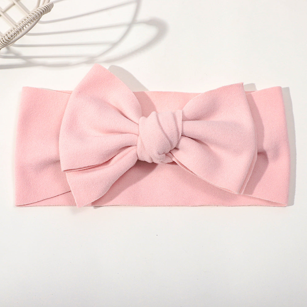 Elastic Baby Hairband with Solid Color Bow