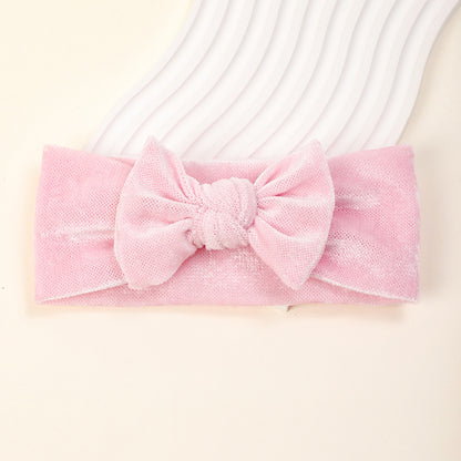 Soft Baby Hairband with Solid Color Bow