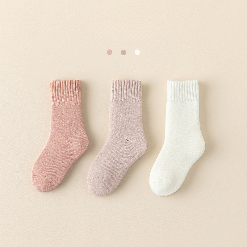 Winter/Autumn Candy-Colored Mid-Calf Socks in Combed Cotton for Warmth and Comfort