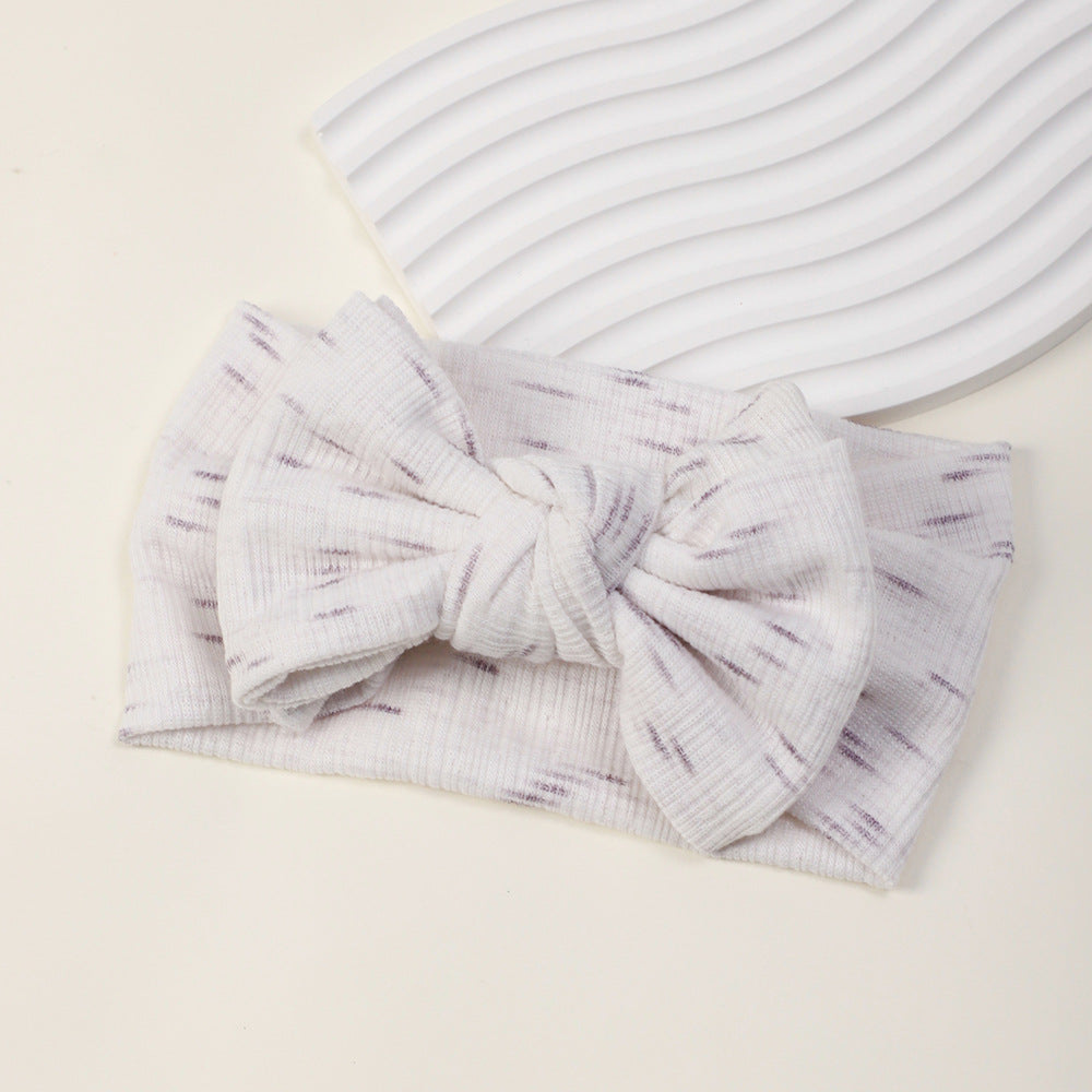 Printed Bow Headband for Baby with Fontanelle Protection