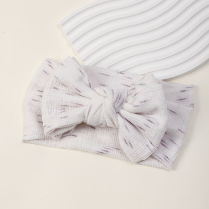 Printed Bow Headband for Baby with Fontanelle Protection