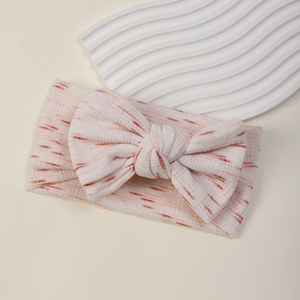 Printed Bow Headband for Baby with Fontanelle Protection