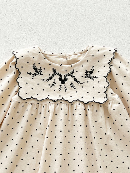 Arrival Baby Girls Long Sleeves Dots Pattern Dress