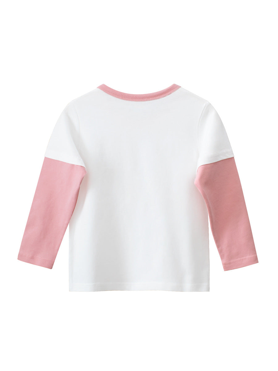 Sudadera con capucha de manga larga con cuello redondo y estampado de letras y dibujos animados de animales para niñas y niños recién llegados de otoño 