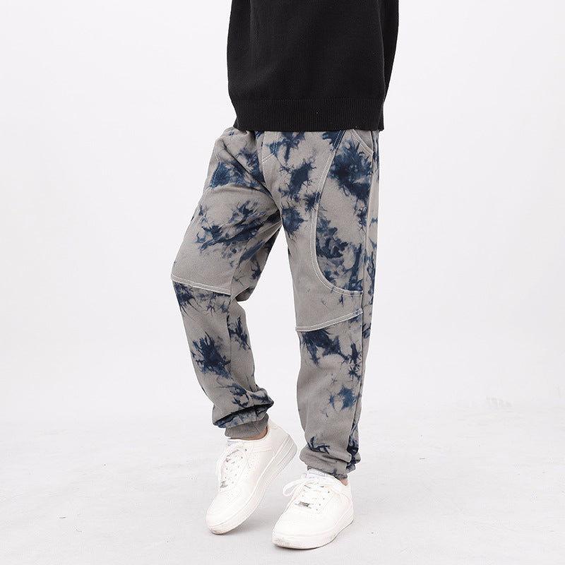 Autumn and Winter New Arrival Modern Casual Boys Versatile Tie-Dye Pants