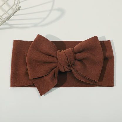 Elastic Baby Hairband with Solid Color Bow