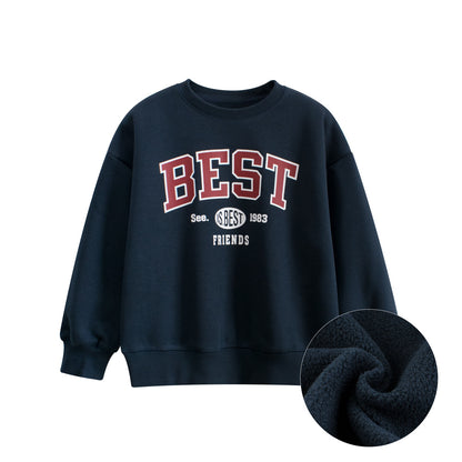 Arrival Fleece-lined Pullover Hoodie with Letter Design for Big Boys